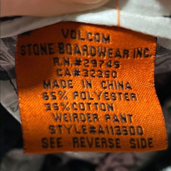 Volcom Weirder Pant Black Slim Tapered Chino 32 Skate Casual Y2K‎ Logo - Picture 4 of 16